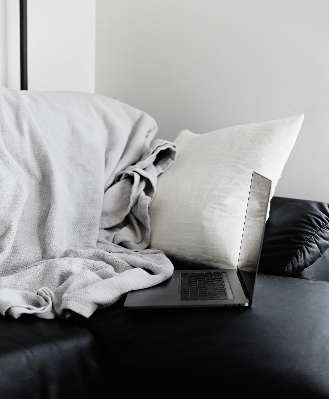 pc laptop on the couch